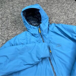 LL BEAN Men's Waterproof Ultralight Down Jacket Blue Sz XXL Pertex GUC